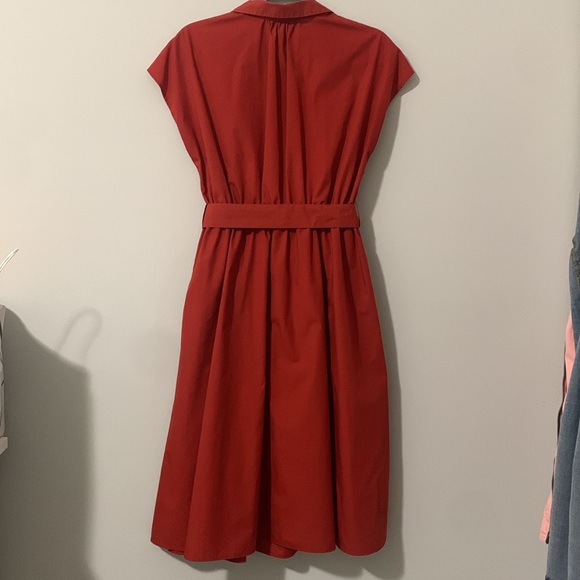 Uniqlo Orange Sleeveless Midi Shirt Dress - Picture 5 of 10